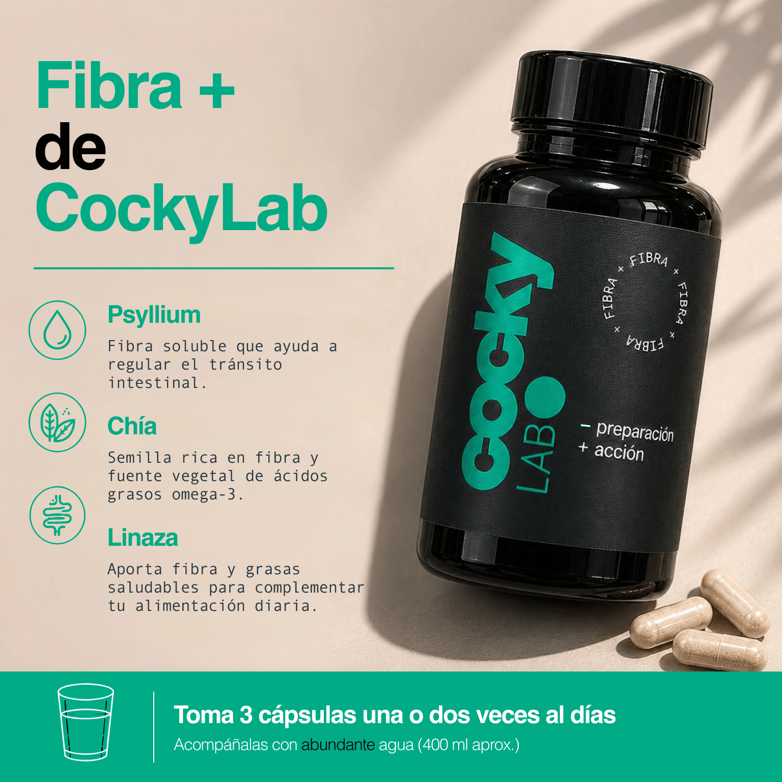 Fibra+ CockyLab - Ingredientes e instrucciones de uso